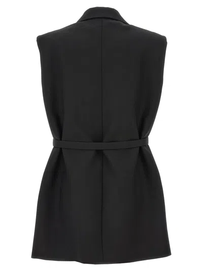 Jil Sander Double-breasted Wool Vest In Black