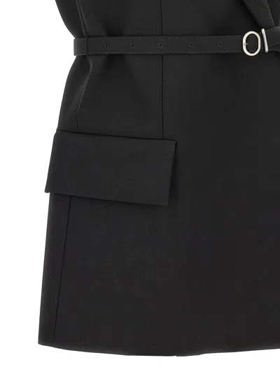 Jil Sander Double-breasted Wool Vest In Black