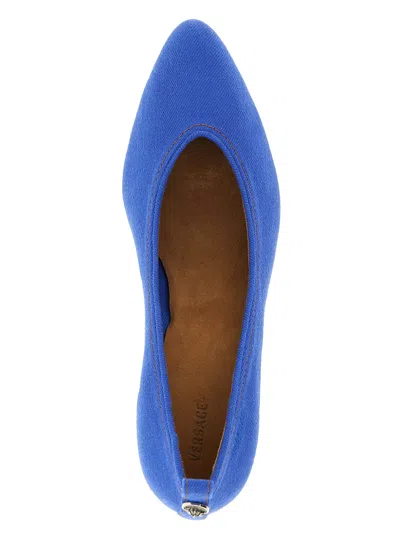Versace Denim Pumps In Yellow