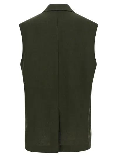 Max Mara Studio Vest In Olive Green