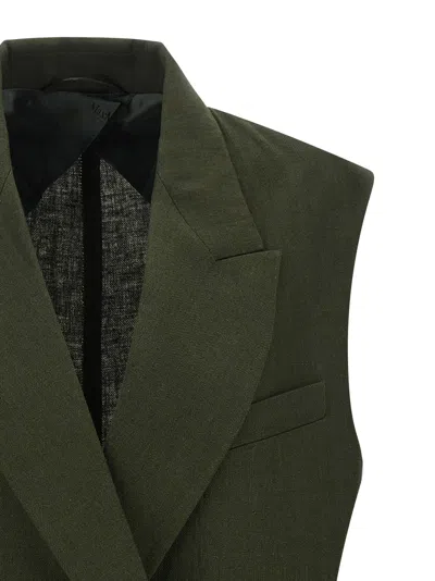 Max Mara Studio Vest In Olive Green