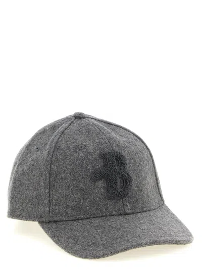 Ballantyne Wool Blend Monogram Patch Baseball Cap In Purple