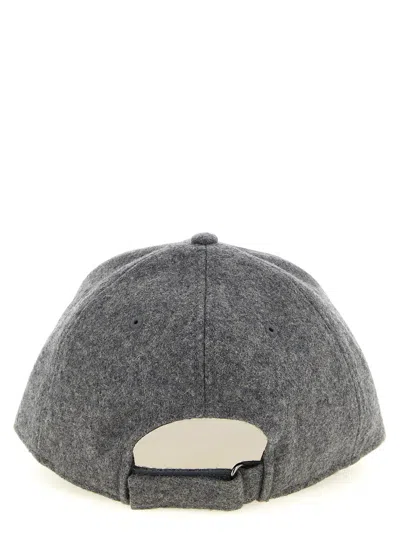 Ballantyne Wool Blend Monogram Patch Baseball Cap In Purple