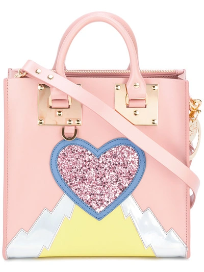 Sophie Hulme Albion Square Leather Tote In Pink/multicolor