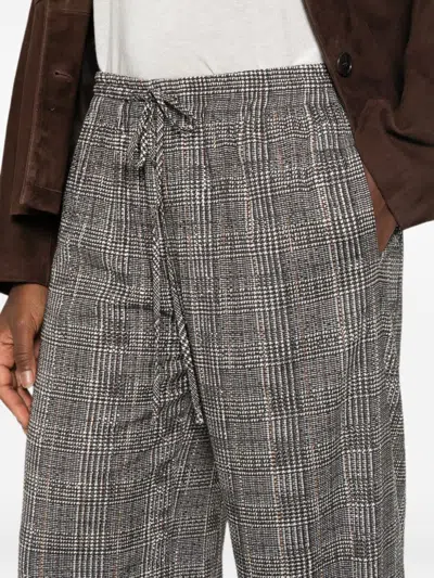 Ermanno Scervino Checked Wool Trousers In Grey