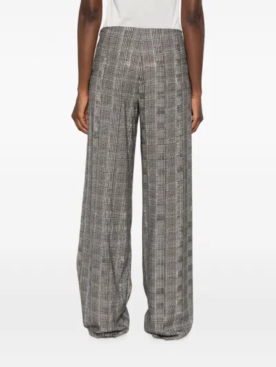 Ermanno Scervino Checked Wool Trousers In Grey