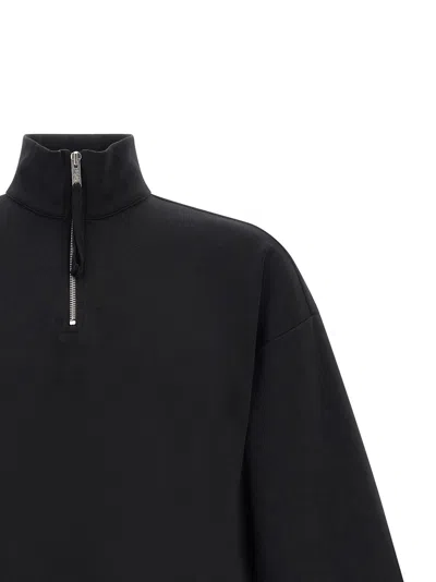 Thom Krom Ms 196 Oversized Half-zip Sweatshirt In Black