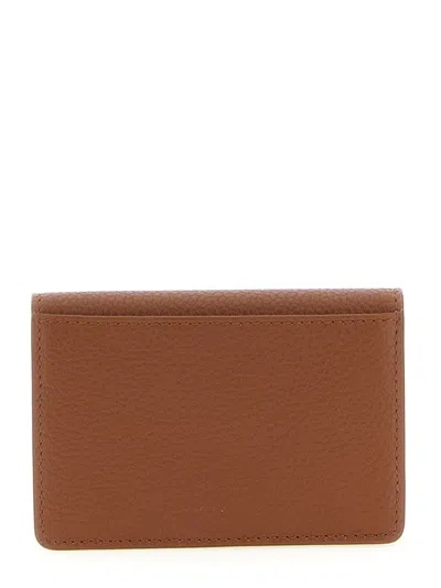 Ferragamo Gancini Card Case In Tan