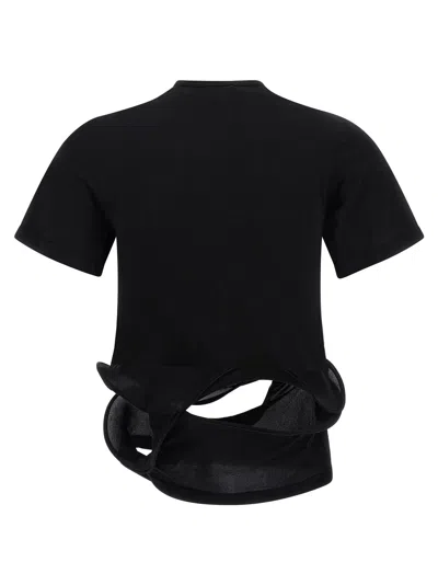 Junya Watanabe Sculptural Hem With Wire Structure T-shirt In Black