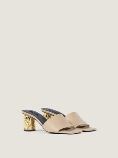 Givenchy Gold-leaf Heel Mule In Neutral