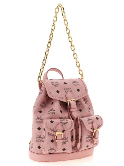 Mcm Aren Backpack In Pink