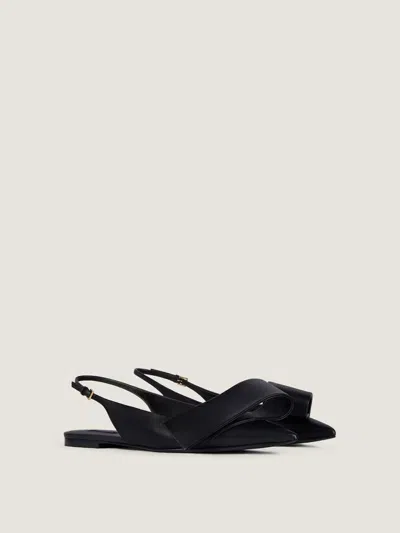 Givenchy Black Twisted Ribbon Slingback Ballerina Flats In Black