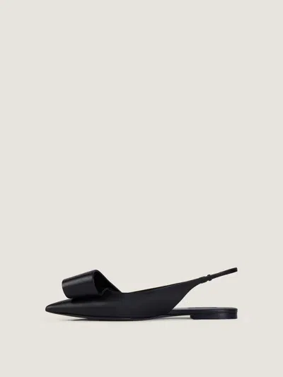 Givenchy Black Twisted Ribbon Slingback Ballerina Flats In Black