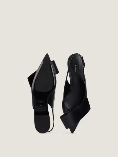 Givenchy Black Twisted Ribbon Slingback Ballerina Flats In Black