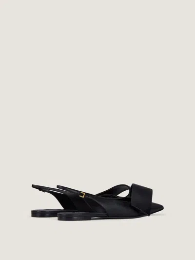 Givenchy Black Twisted Ribbon Slingback Ballerina Flats In Black