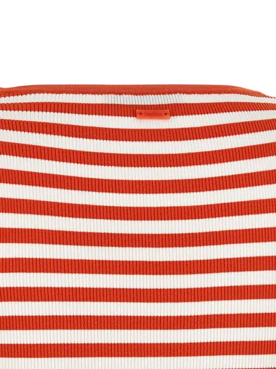Max Mara Coral Striped Rib Tank Top In Multi