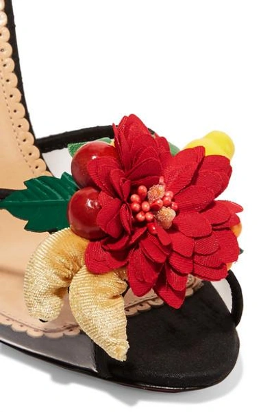 Shop Charlotte Olympia Tropicana Embellished Canvas And Pvc Sandals