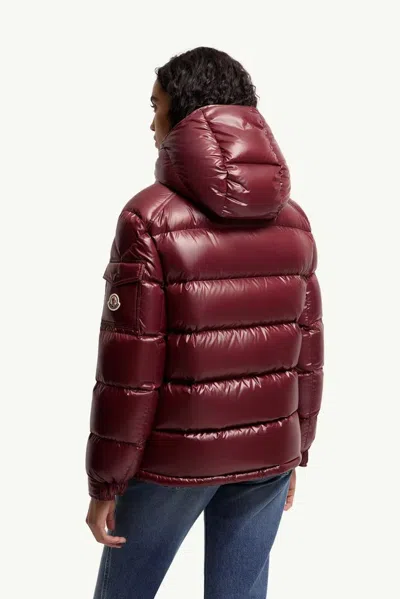 Moncler Quilted Down Down Jacket In Burgundy