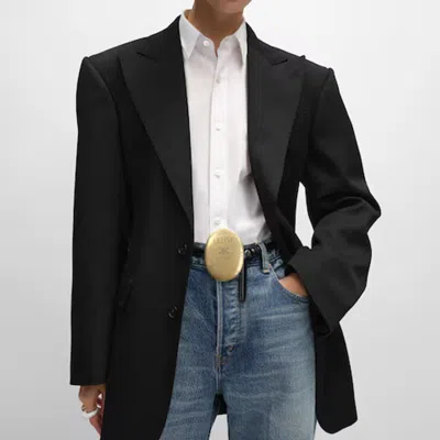 Celine Single-breasted Wool Blazer In Black