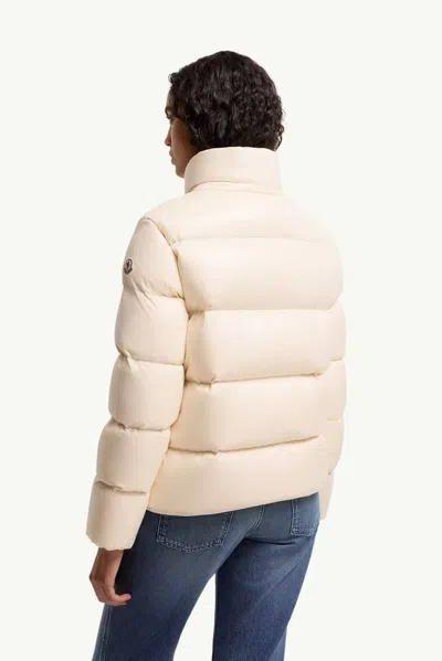 Moncler Down Jacket In Ecru