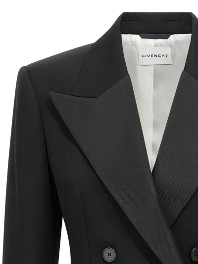 Givenchy Satin Lapel Blazer In Black