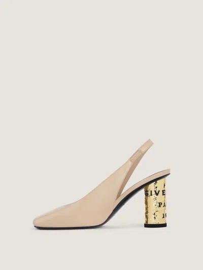 Givenchy Architectural Metallic Heel Slingback Heel In Neutral
