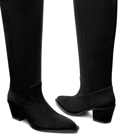 Stuart Weitzman Suede Knee-high Boot In Black