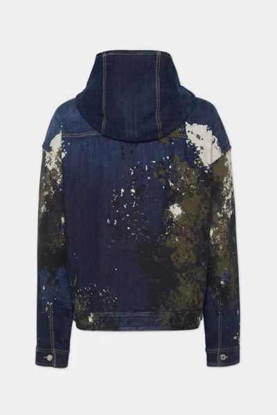 Dsquared2 Distressed Denim Jacket In Blue