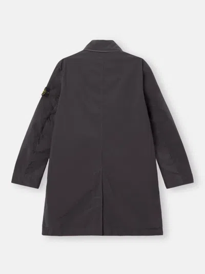 Stone Island Technical Cotton Coat In Charcoal