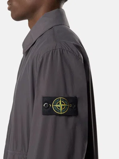 Stone Island Technical Cotton Coat In Charcoal