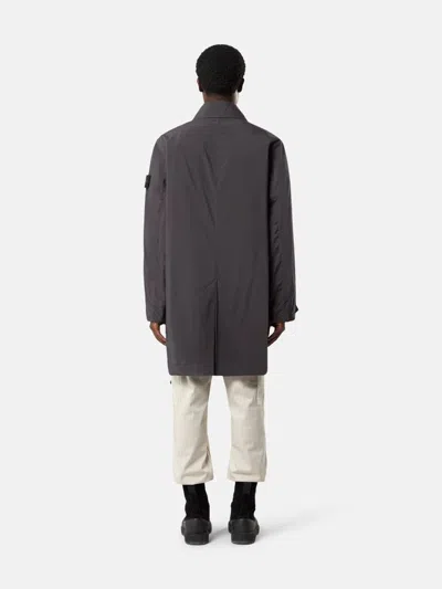 Stone Island Technical Cotton Coat In Charcoal