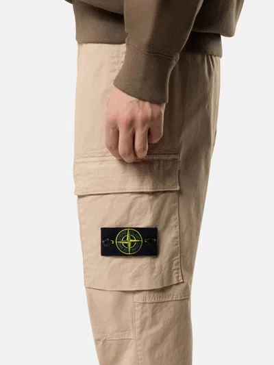 Stone Island Multi-pocket Cargo Cargo Pants In Beige
