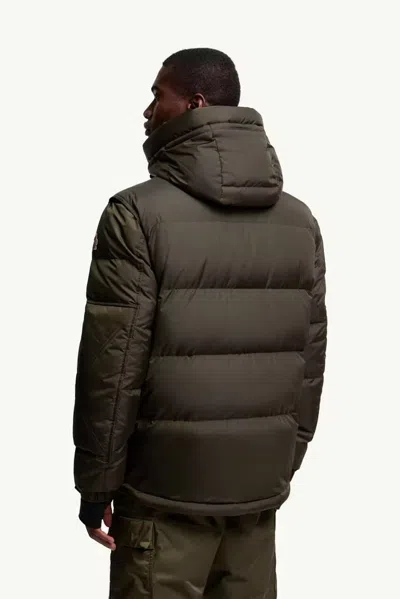 Moncler Quilted Down Down Jacket In Khaki