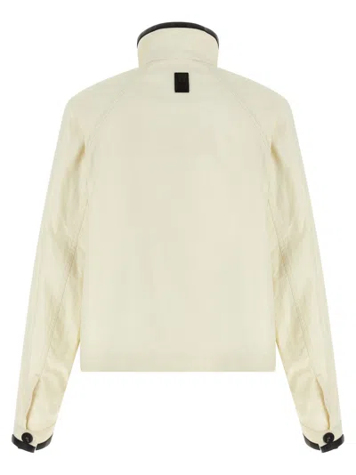 Ferragamo Technical Linen Jacket In Cream