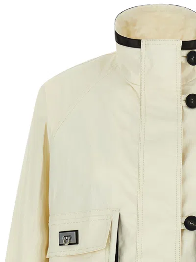 Ferragamo Technical Linen Jacket In Cream