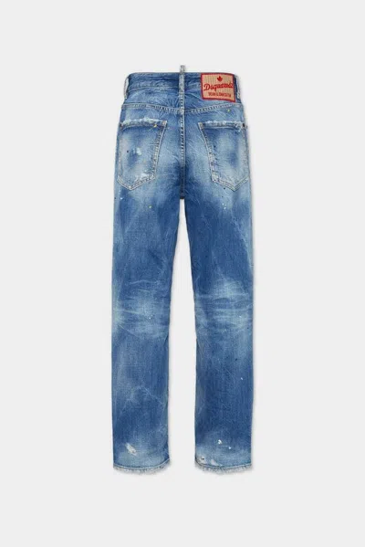 Dsquared2 High-rise Distressed Denim Jeans In Blue