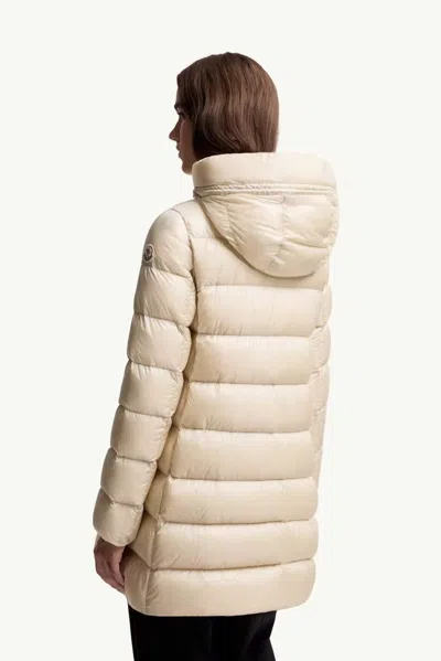 Moncler Quilted Down Down Jacket In Beige