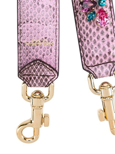 Shop Dolce & Gabbana Riemen Mit Bunten Kristallen In Pink