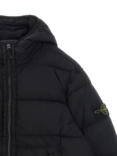 Stone Island Junior Quilted Technical Down Jacket In Black