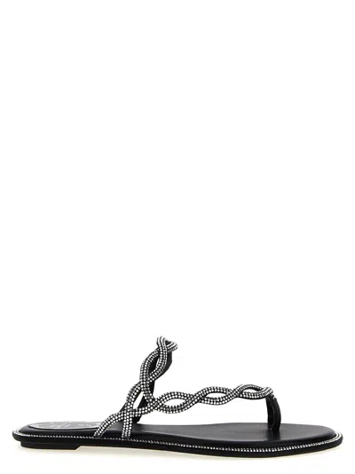 René Caovilla Rene Caovilla Black Flat Braid Sandal 10 In Red