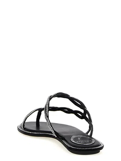 René Caovilla Rene Caovilla Black Flat Braid Sandal 10 In Red