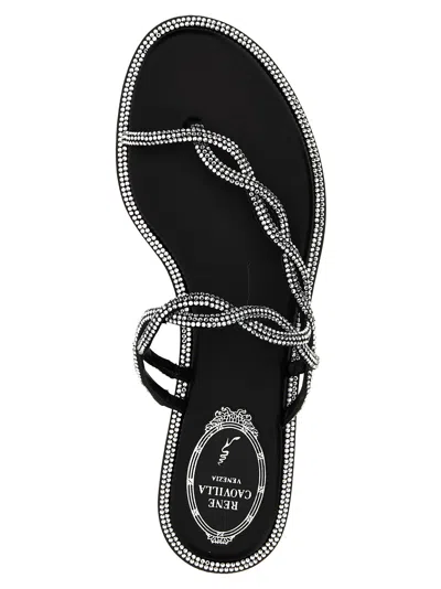 René Caovilla Rene Caovilla Black Flat Braid Sandal 10 In Red