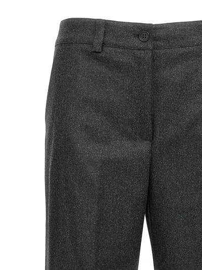 P.a.r.o.s.h . Wool-blend Ruffled-pocket Cargo Pants In Charcoal