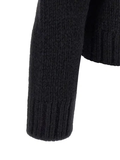Dsquared2 Logo Patch Wool Blend Cardigan In Black