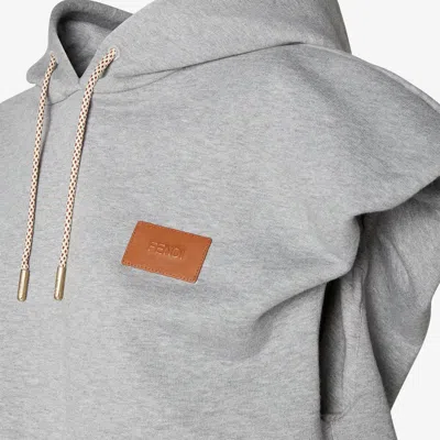 Fendi Hooded Sleeveless Top Drawstring Hem In Grey