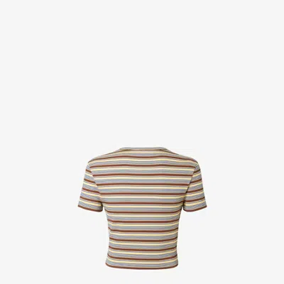 Fendi Patterned Cotton Elastane T-shirt In Multi