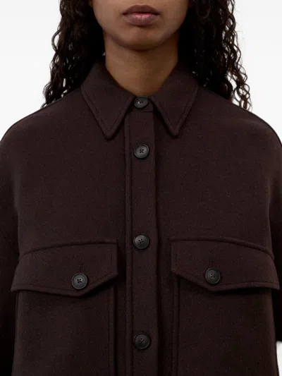Closed Wool Blend Overshirt In Brown