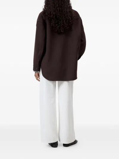 Closed Wool Blend Overshirt In Brown