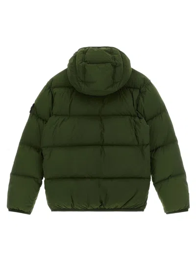 Stone Island Junior Down Jacket In Olive Green