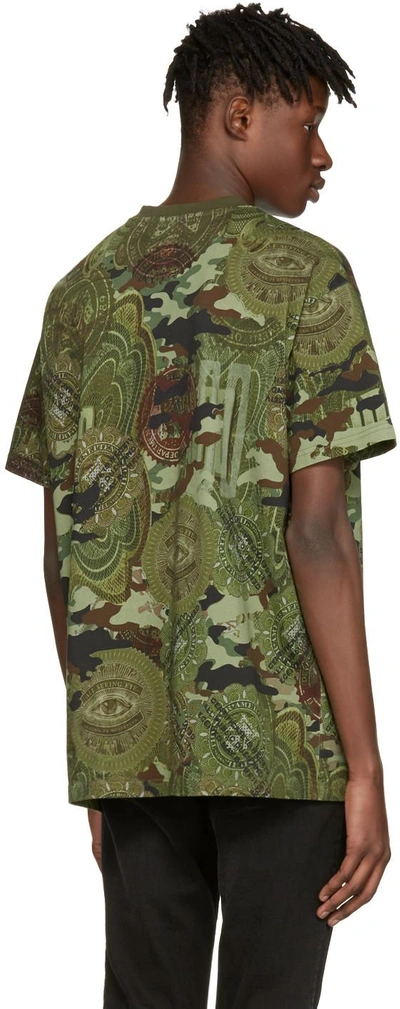 Shop Givenchy Green Camo Money T-shirt